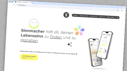 Website «Sinnmacher», wo es auch die Sinnmacher-App gibt