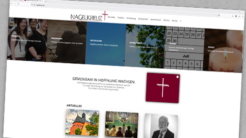 Screenshot der Website der Nagelkreuzgemeinschaft