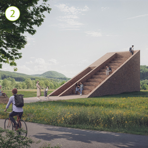 Seitenansicht der geplanten Kirche am Milseburgradweg