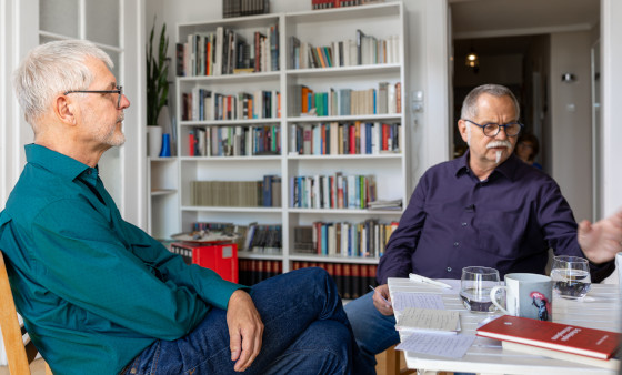 Stefan Reinders und Christoph Baumanns bei der Podcast-Aufnahme. Foto: Stabsstelle Reformprozess