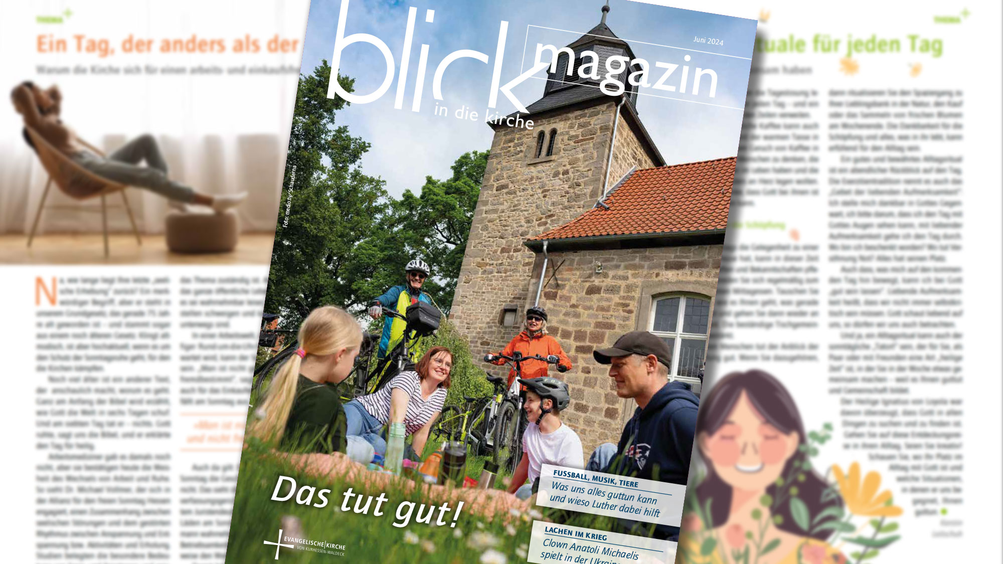 Das Titelfoto der aktuellen Ausgabe zeigt Menschen vor der Kirche in Wenigenhasungen. 