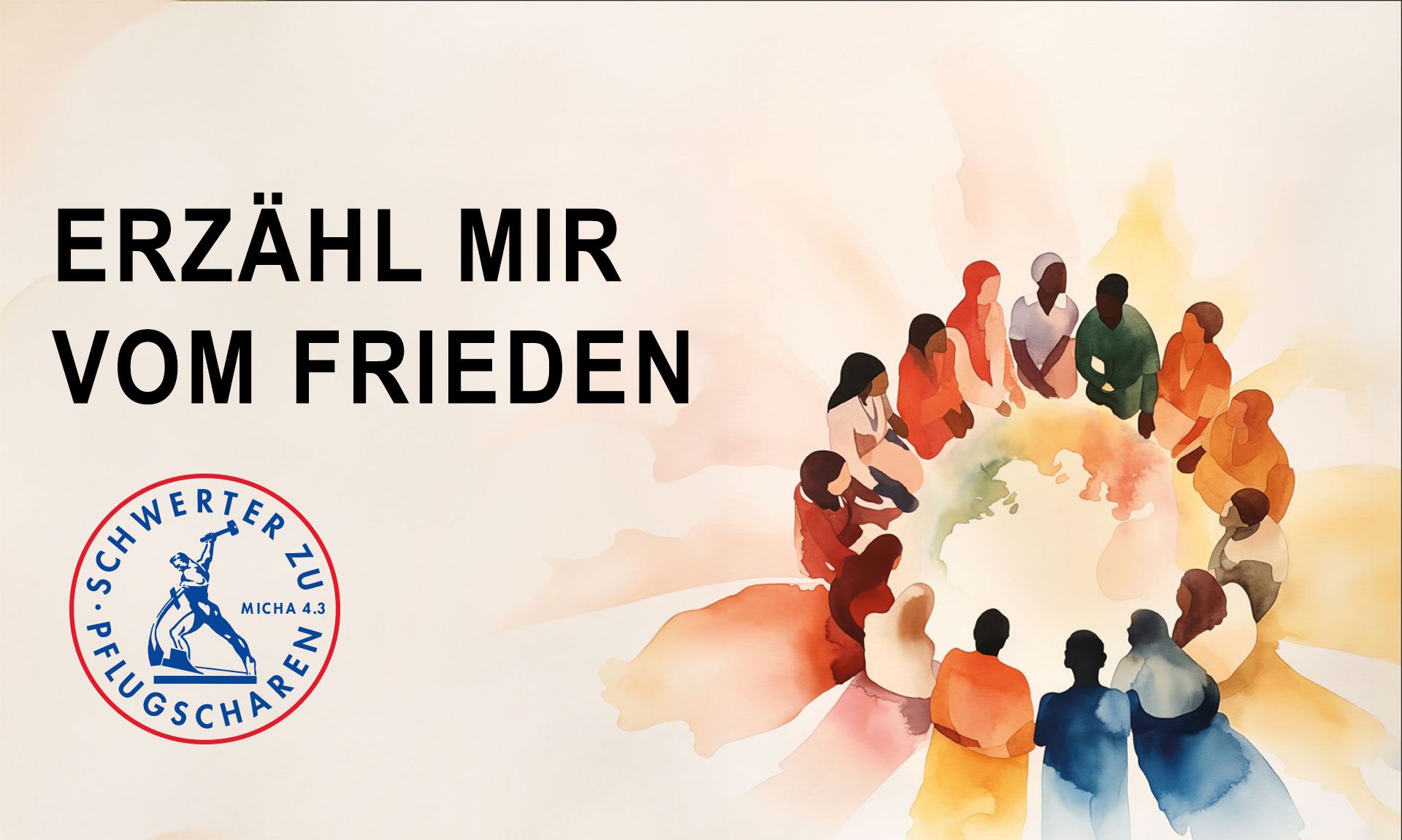 Das Motiv 2024 zeigt eine Illustration mit Menschen, die in einem Kreis zusammensitzen