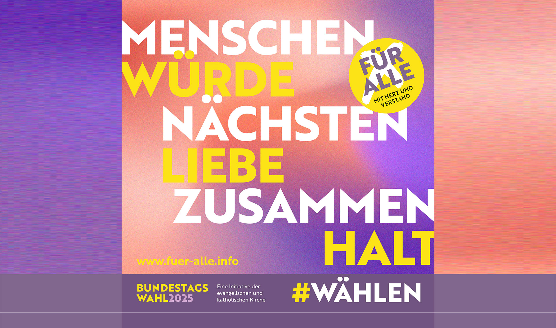 Das Kampagnenmotiv zum Wahlaufruf der Kirchen.