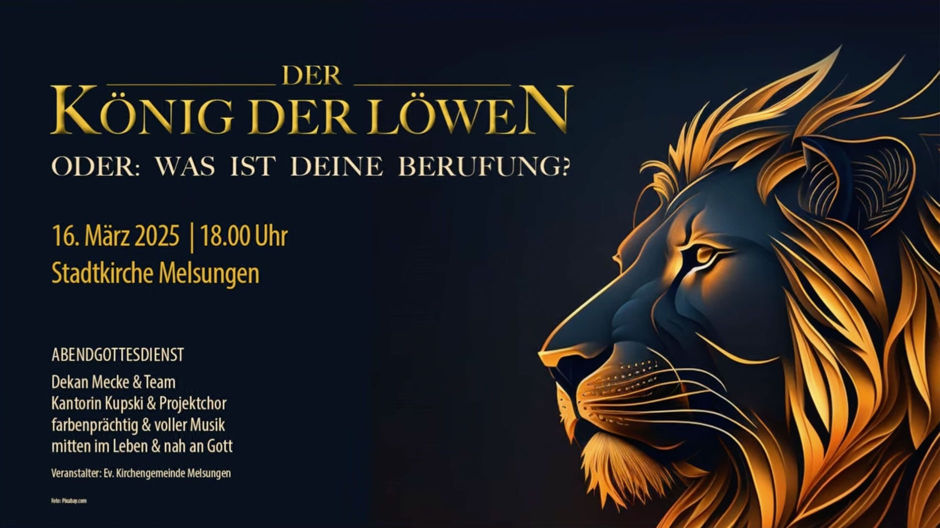 Ankündigungsplakat für den Musical-Gottesdienst in Melsungen