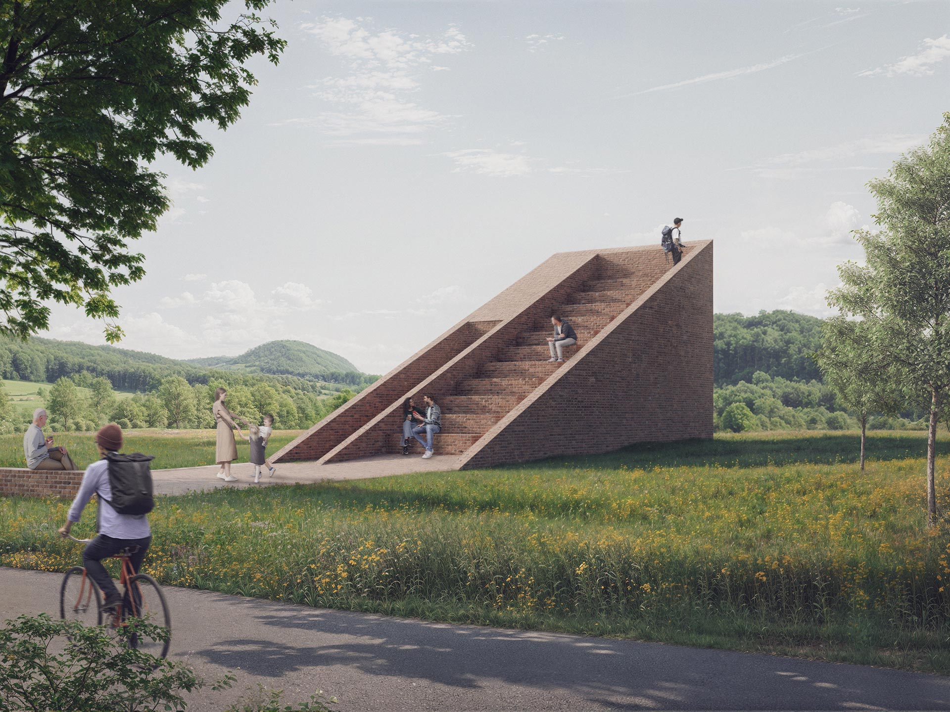 Ansicht der neuen Radwegekirche